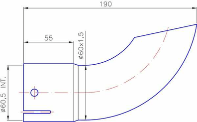 Pièces agricoles - Moteurs pièce adaptable - Embout d'échappement ø60mm