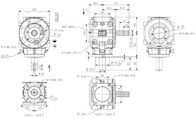 Pièces agricoles - Transmission - Boîtier T-312A 1:2,5 roue libre