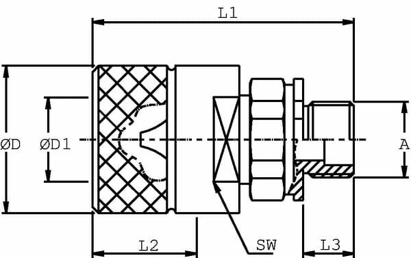 Pièces agricoles - Hydraulique - Coupleur à visser mâle 3/8