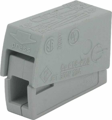 Pièces agricoles - Electricité - Pince de connexion, fiche 1-V grise type 224 Wago
