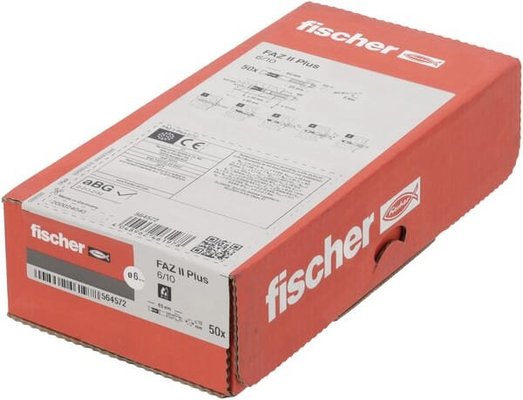 Pièces agricoles - Fasteners - FISCHER FAZ II PLUS 6/10 EV (6x65) 50 pièces