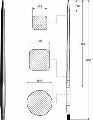 Pièces agricoles - Fenaison & élevage - Dent de chargeur 44x1250 M28