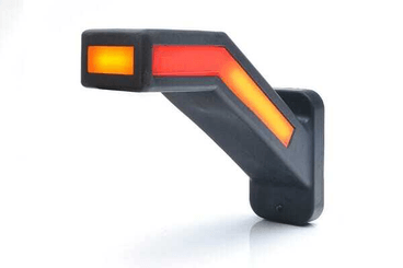 Pièces agricoles - Eclairage - Feu de gabarit gauche LED, 12-24V, 184.9x58x145.5mm, indicateur de direction dynamique, Kramp