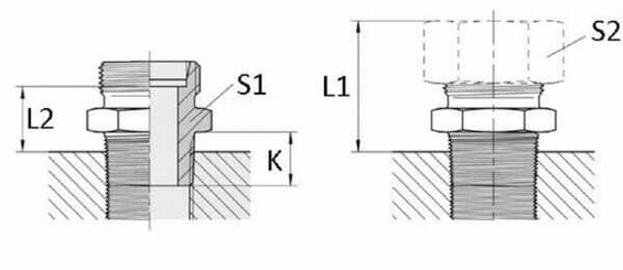 Pièces agricoles - Hydraulique - Union mâle 17-1/2BSPT