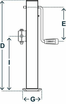 Pièces agricoles - Pièce divers - Béquille avec poignée latérale 70x555mm