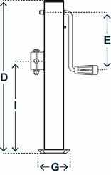 Pièces agricoles - Pièce divers - Béquille avec poignée latérale 70x555mm