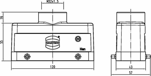 Pièces agricoles - Pièce Pulvérisateur - Capot 24B M32 entrée verticale