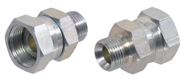 Pièces agricoles - Hydraulique - Raccord droit M/F 1/2"x3/8" BSP SS