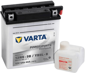 Pièces agricoles - Eclairage - Batterie 12V 5Ah 60A Sports motorisés Freshpack VARTA