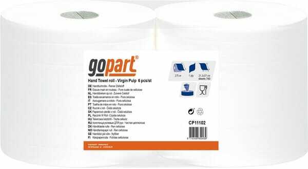 Chimie - Chimie divers - Essuie-tout, rouleau blanc, 21cm x 275m, 1 plis, extérieur Ø200mm, gaufré, gopart