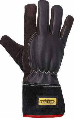 Vêtements et protections - Equipement - Gants de travail en cuir noir taille 8/M Protect de Kramp