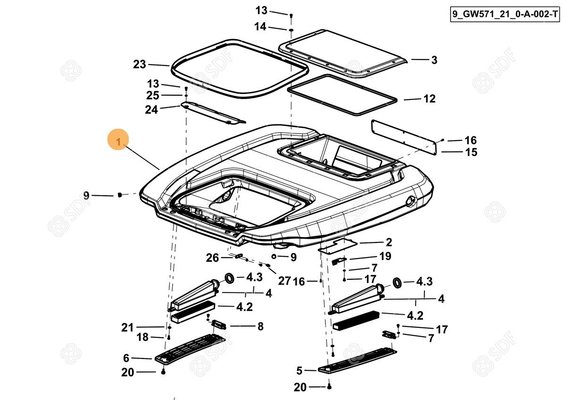 Pièces agricoles - Cabine et structure - ROOF HV SAME