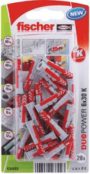 Pièces agricoles - Fasteners - Chevilles tous matériaux DuoPower 6x30 / Blister de 28
