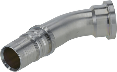 Pièces agricoles - Hydraulique - Raccord à sertir 4SH-DN50 avec flasque ø79,4 mm 45°