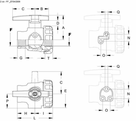 Pièces agricoles - Pièce Pulvérisateur - Vanne à boisseau sphérique 1 1/2" 2 voies