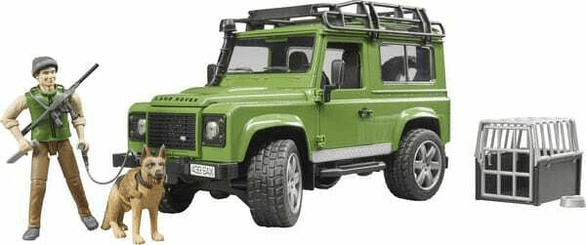 Loisirs - Jouets - Break Land Rover Defender avec forestier et chien