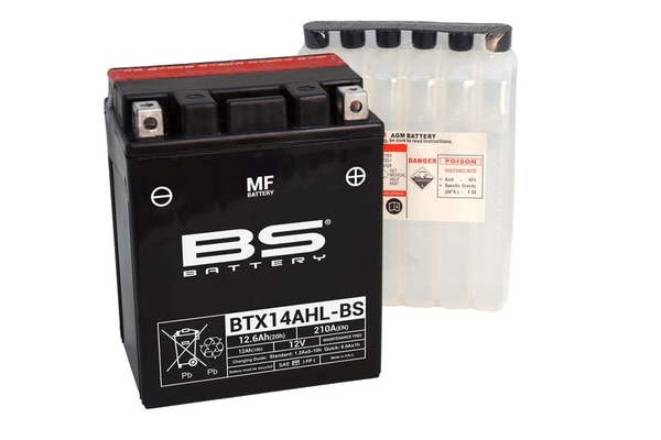 Pièces Quad & Motos - Electrique - Batterie BS BATTERY sans entretien avec pack acide - BTX14AHL-BS