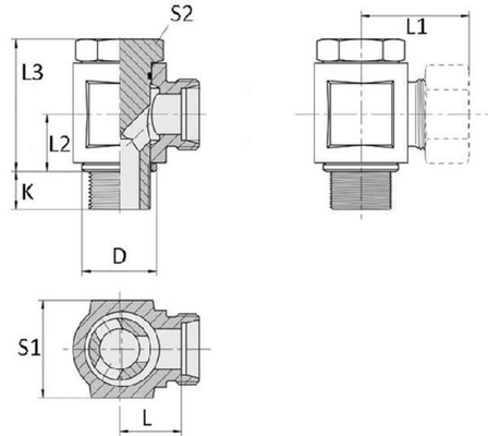 Pièces agricoles - Hydraulique - Raccord orientable 22L-3/4BSP