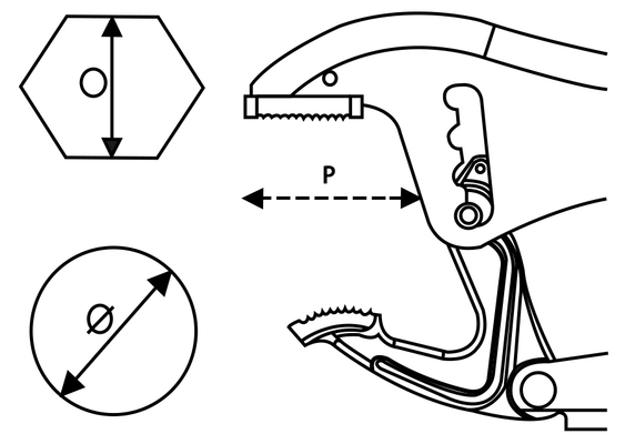 Outils - Outils divers - Pince étau à becs courts 220mm