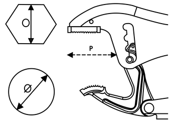 Outils - Outils divers - Pince étau à becs courts 220mm