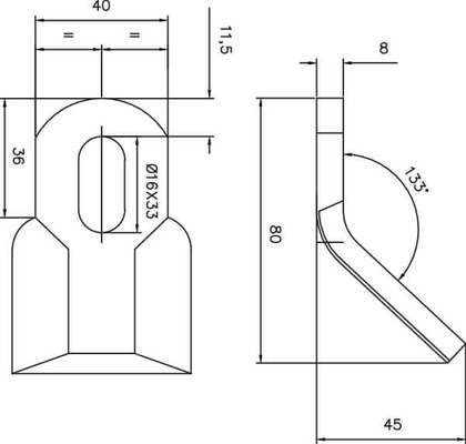Pièces agricoles - Aménagements paysagers - Fléau 45x8x80 d16x33 utilisable pour Ferri