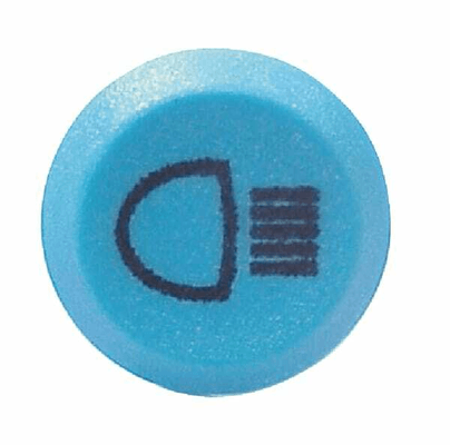 Pièces agricoles - Electricité - Interrupteur à poussoir, feux de route, rond, bleu