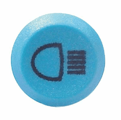 Pièces agricoles - Electricité - Interrupteur à poussoir, feux de route, rond, bleu