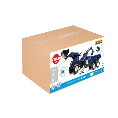 Loisirs - Jouets - Tractopelle NH avec excavatrice et remorque