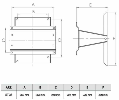 Pièces agricoles - Hydraulique - Étrier pivotant SS 360x265