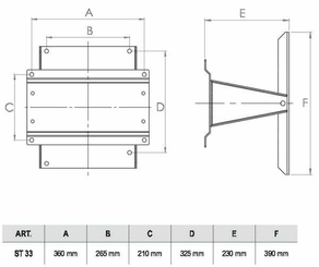 Pièces agricoles - Hydraulique - Étrier pivotant SS 360x265