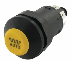 Pièces agricoles - Electricité - Interrupteur à poussoir, vibration, rond, jaune