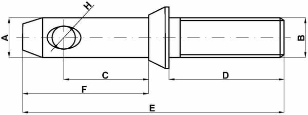 Pièces agricoles - Tracteur pièce adaptable - Axe de bras inférieur 22x127mm Cat.1 Kramp
