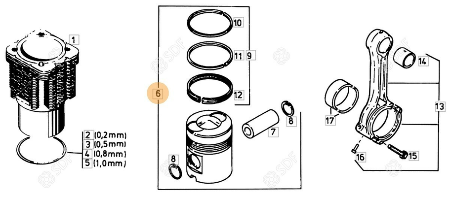 Pièces agricoles - Pieces moteur - PISTON Deutz-Fahr origine