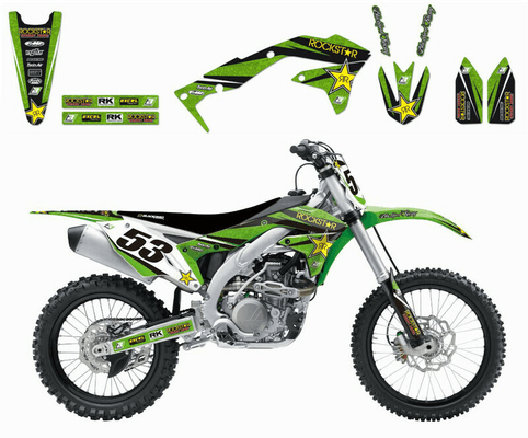 Pièces Quad & Motos - Equipement véhicule - Kit déco BLACKBIRD Rockstar Energy Kawasaki KX450F