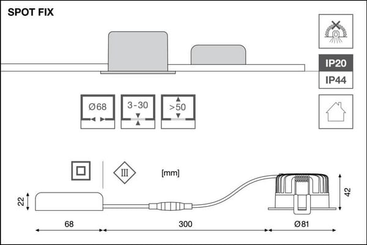 Pièces agricoles - Electricité - Luminaire LED Spot 8W 830