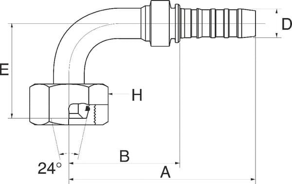 Pièces agricoles - Hydraulique - Racc. à sertir 90° DN32-M52x2