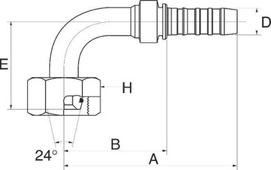 Pièces agricoles - Hydraulique - Racc. à sertir 90° DN32-M52x2