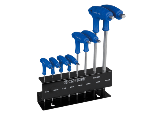 Outils - Outils divers - Jeu de 8 clés Allen "Point Ball" à poignée en L, 2 à 10mm sur rack