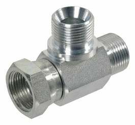 Pièces agricoles - Hydraulique - Raccord en T 1x écrou 3/8 BSP