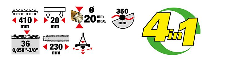 Materiels - Moteurs et outils multifonction - OUTIL 4 EN 1 "R-BAT20" 40V (2X20V) SANS BATTERIE NI CHARGEUR