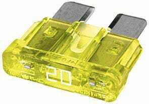 Pièces agricoles - Electricité - Fusible lame standard 32V 20A longueur 18,6mm jaune pack 50x Hella
