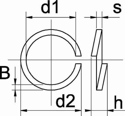 Pièces agricoles - Fasteners - Rondelle élastique M10x18.1x2.2mm, Acier inoxydable A4 DIN 127b Kramp