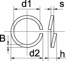 Pièces agricoles - Fasteners - Rondelle élastique M10x18.1x2.2mm, Acier inoxydable A4 DIN 127b Kramp