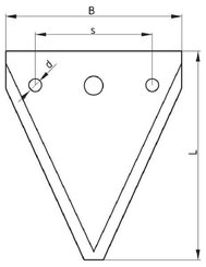 Pièces agricoles - Moissonneuses - Lame de couteau latéral, 2,7 mm, L-105 mm
