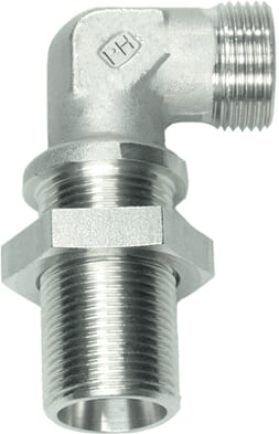 Pièces agricoles - Hydraulique - Coude passe cloison 10L SS