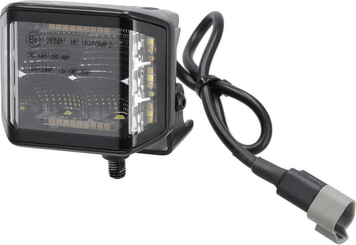 Pièces agricoles - Eclairage - Phare de travail LED, 70W, 8400 lm, carré, 12/24V, blanc/orange, 97x77x75mm prise Deutsch, faisceau diffus, 10 LED