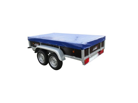 Materiels - Remorque voiture - REMORQUE COTES BOIS 251x133x40 jantes noires 2 essieux PTAC : 500 kg partiellement démontée