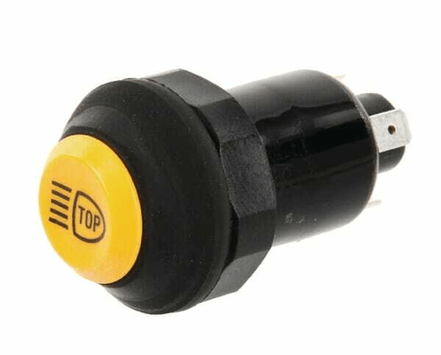 Pièces agricoles - Electricité - Interrupteur à poussoir, phares, rond, jaune