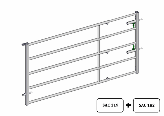 Materiels - Cage de contention - PACK DE 14 PORTES D'HERBAGE AUTOLOCK L.2/3M EMBOITEE