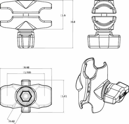 Pièces agricoles - Pièce Pulvérisateur - Pince "B" 50 mm